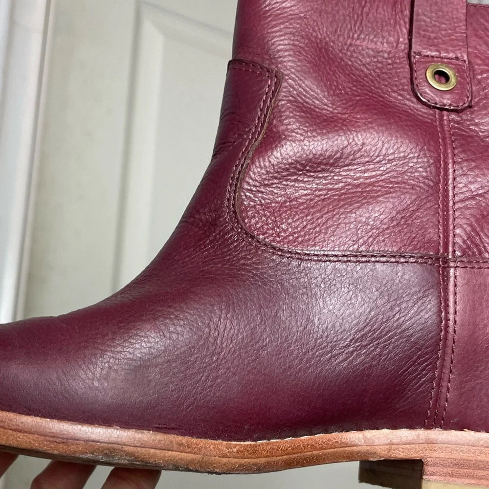 Cole Haan burgundy leather Zillie boots womens 7B booties euc - Picture 10 of 11